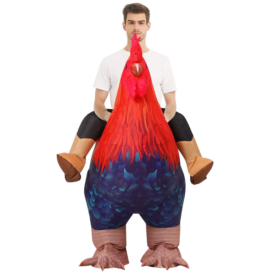 Halloween Costume COMIN 72 inch Inflatable Chicken Costume Rooster Adult Suit