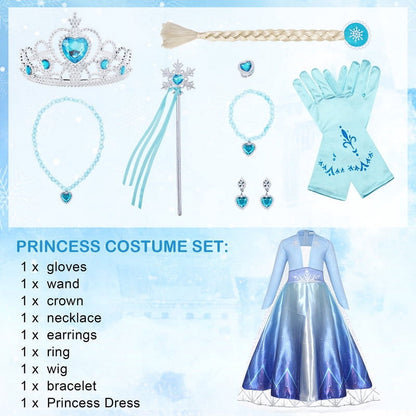Halloween Costume Jurebecia Snow Queen Princess Dress up Costume for Girl