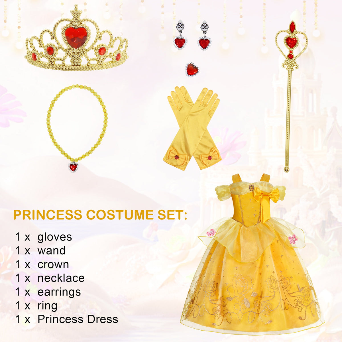 Halloween Costume Jurebecia Princess Dress for Girls Costume Kids Off Shoulder