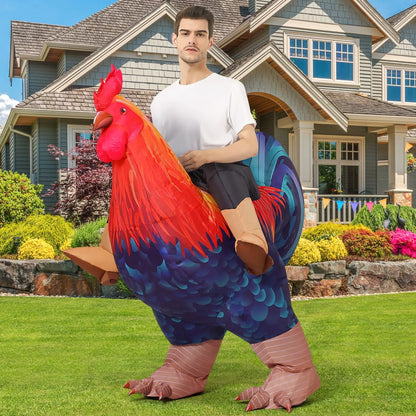 Halloween Costume COMIN 72 inch Inflatable Chicken Costume Rooster Adult Suit