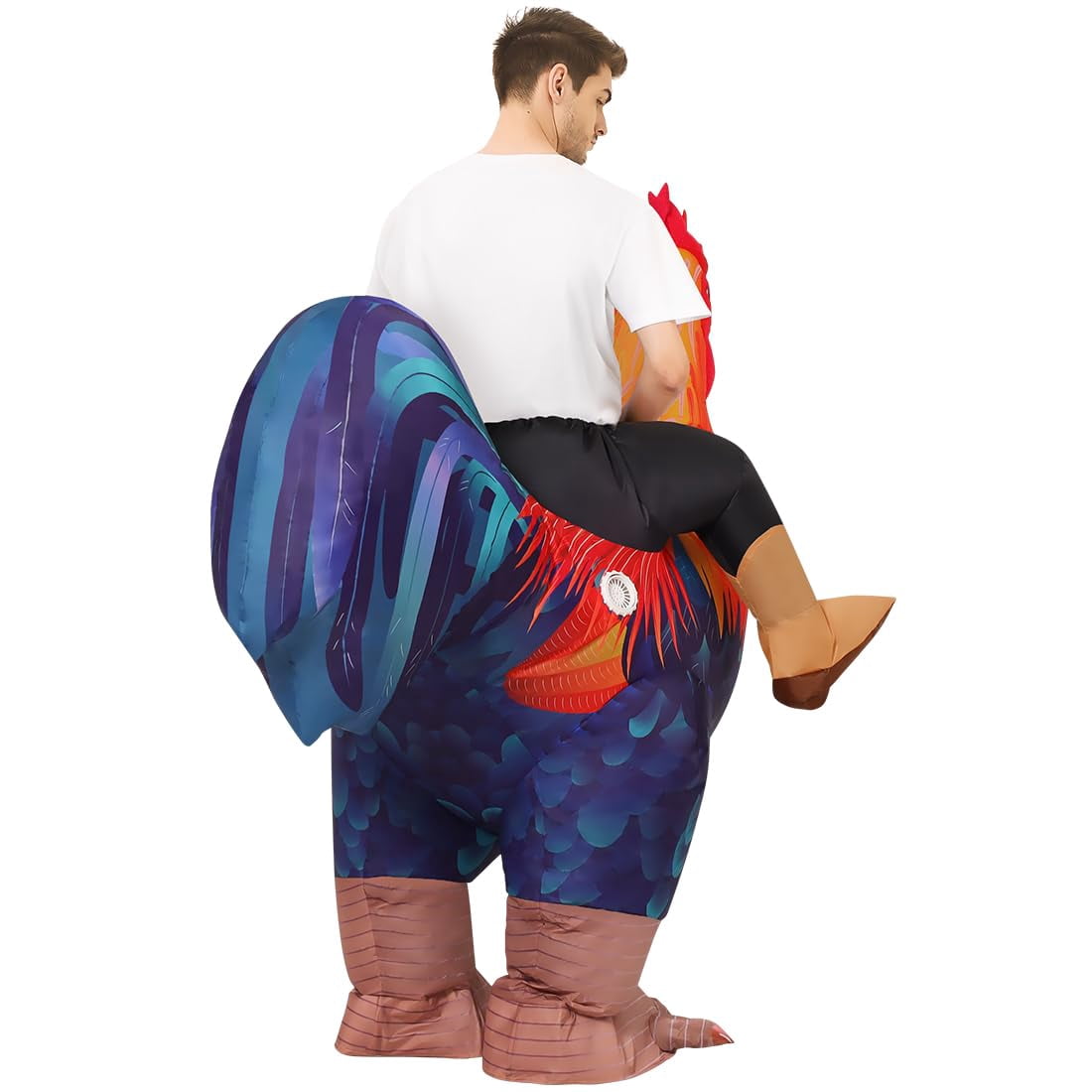 Halloween Costume COMIN 72 inch Inflatable Chicken Costume Rooster Adult Suit