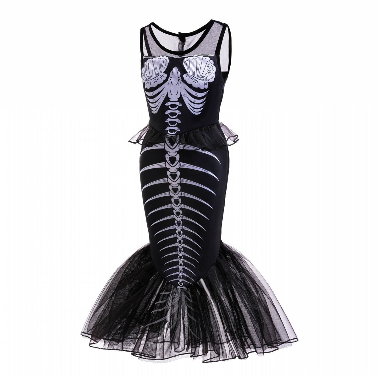 Halloween Costume Girls Mermaid Skeleton Costume w/Accessories Halloween Black