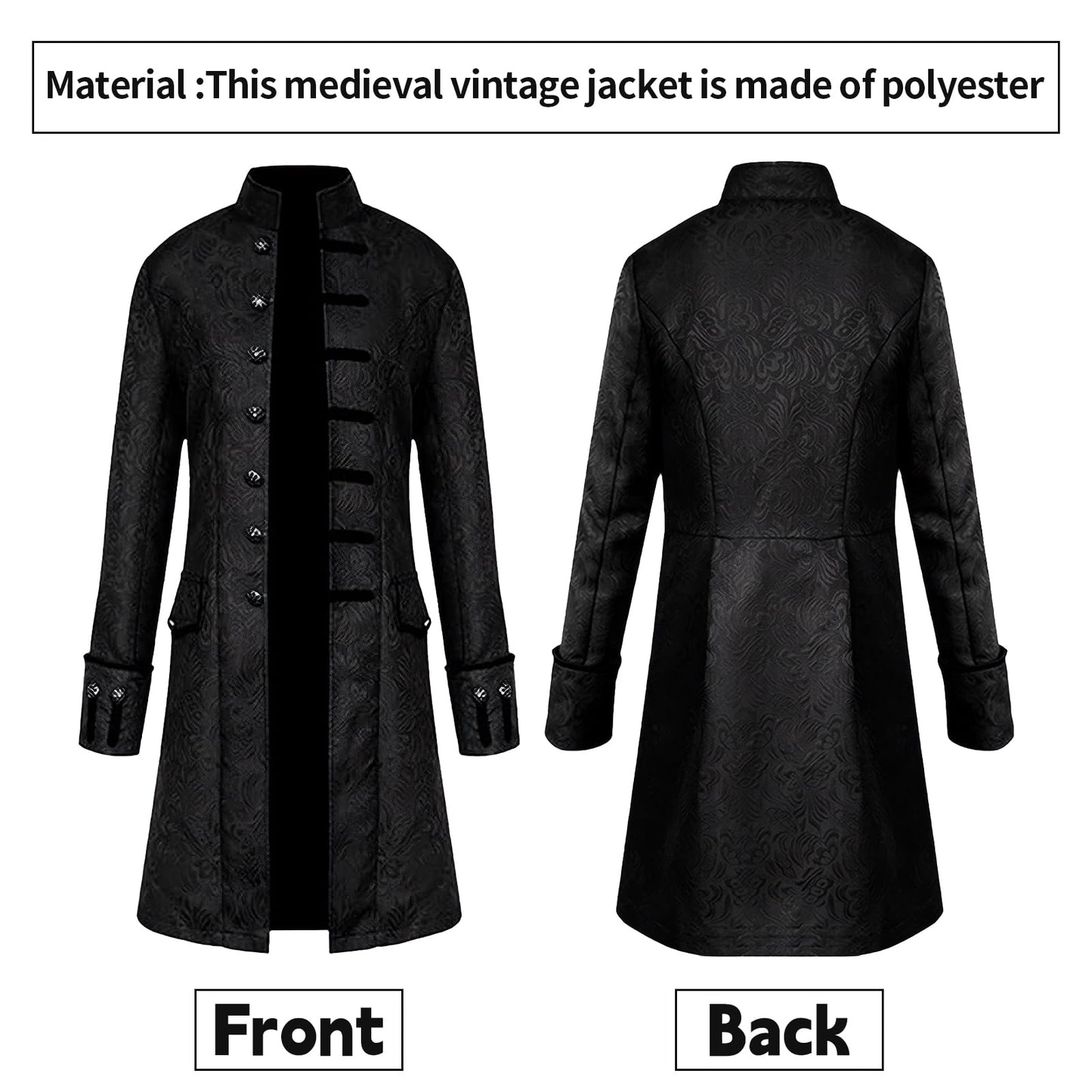 Halloween Costume WASFDN Medieval Halloween Costumes Male Coat Victorian Court