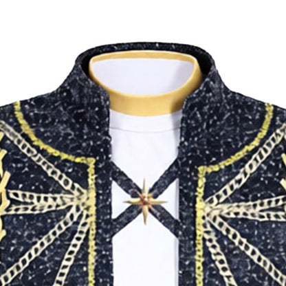 Halloween Costume Pop Star Stage Outfit Pop Idol Jacket Top and Shorts 3-Piece Set
