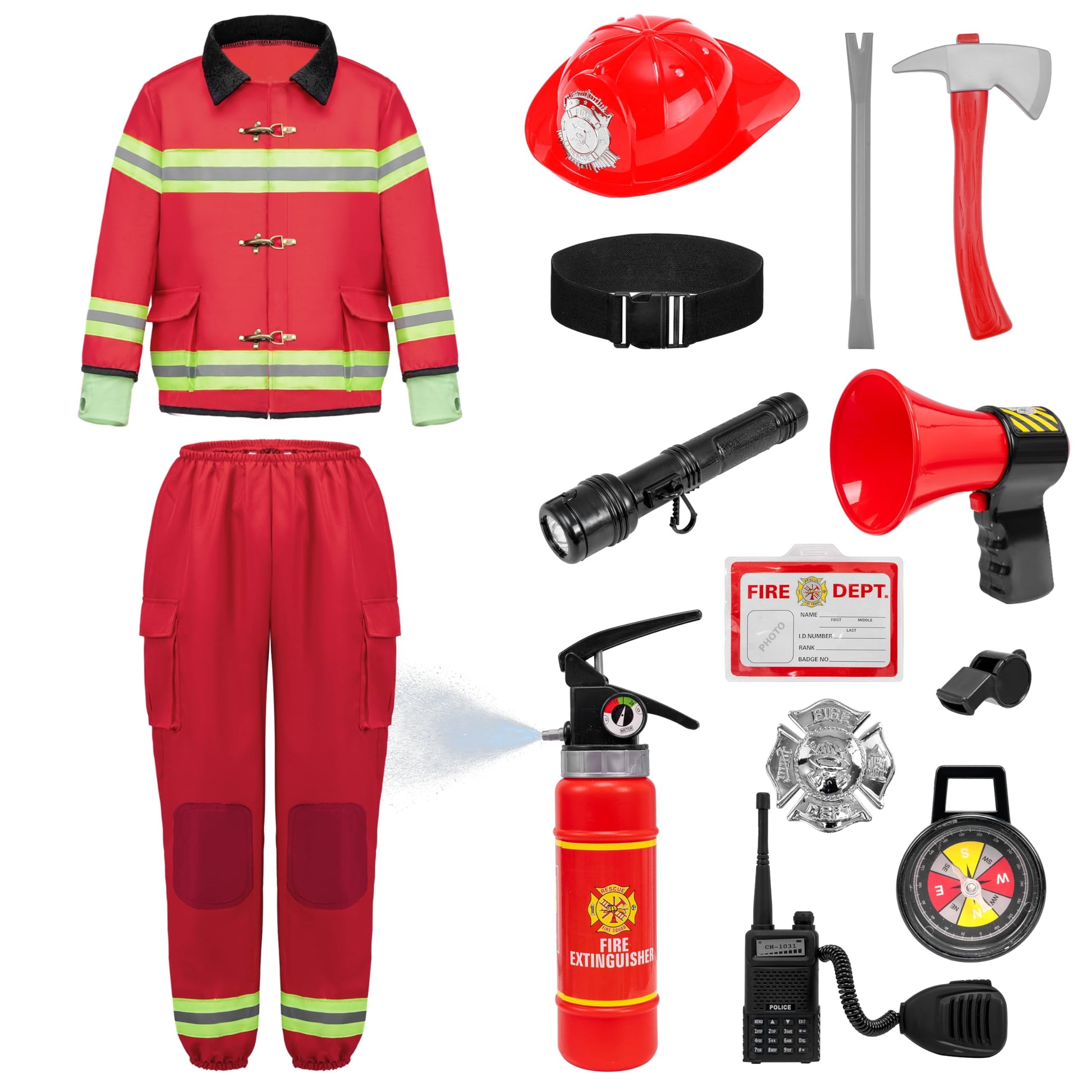 Halloween Costume Halloween Boys Fireman Costume, Firefighter Costume for Kids,