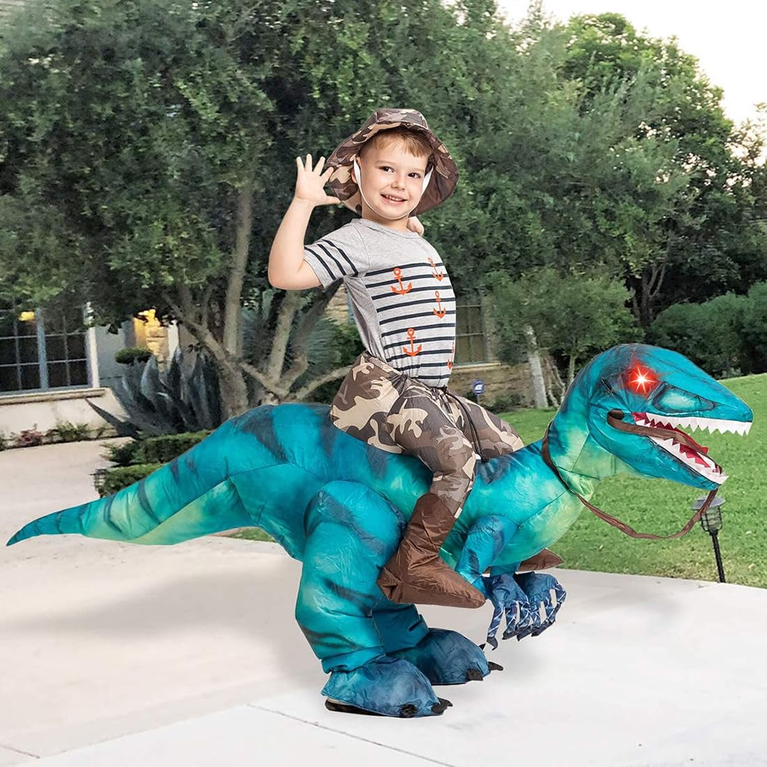 Halloween Costume GOOSH 36 inch Inflatable Dinosaur Costume for Kids, Funny
