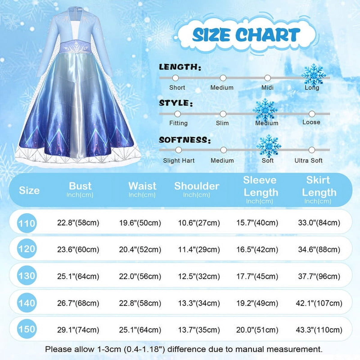 Halloween Costume Jurebecia Snow Queen Princess Dress up Costume for Girl